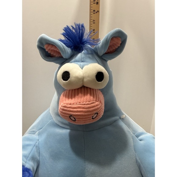Blue Fat Donkey Plush Viral Walmart Easter Round Stuffed Animal RARE Super Soft - Picture 2 of 11